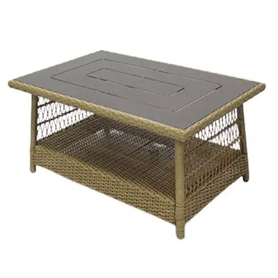 Four Seasons Courtyard Positano 40" x 26" Outdoor Wicker Coffee Table, Brown - VMInnovations