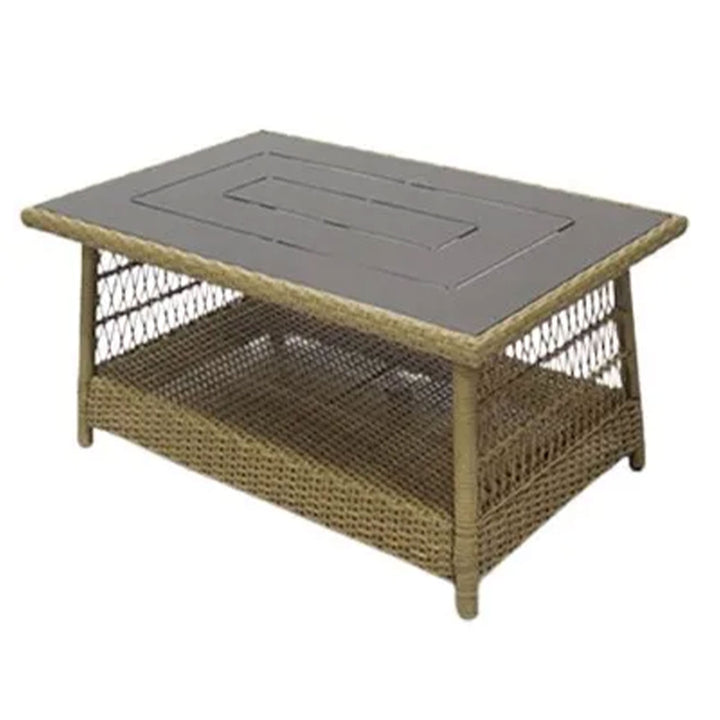 Four Seasons Courtyard Positano 40" x 26" Outdoor Wicker Coffee Table, Brown