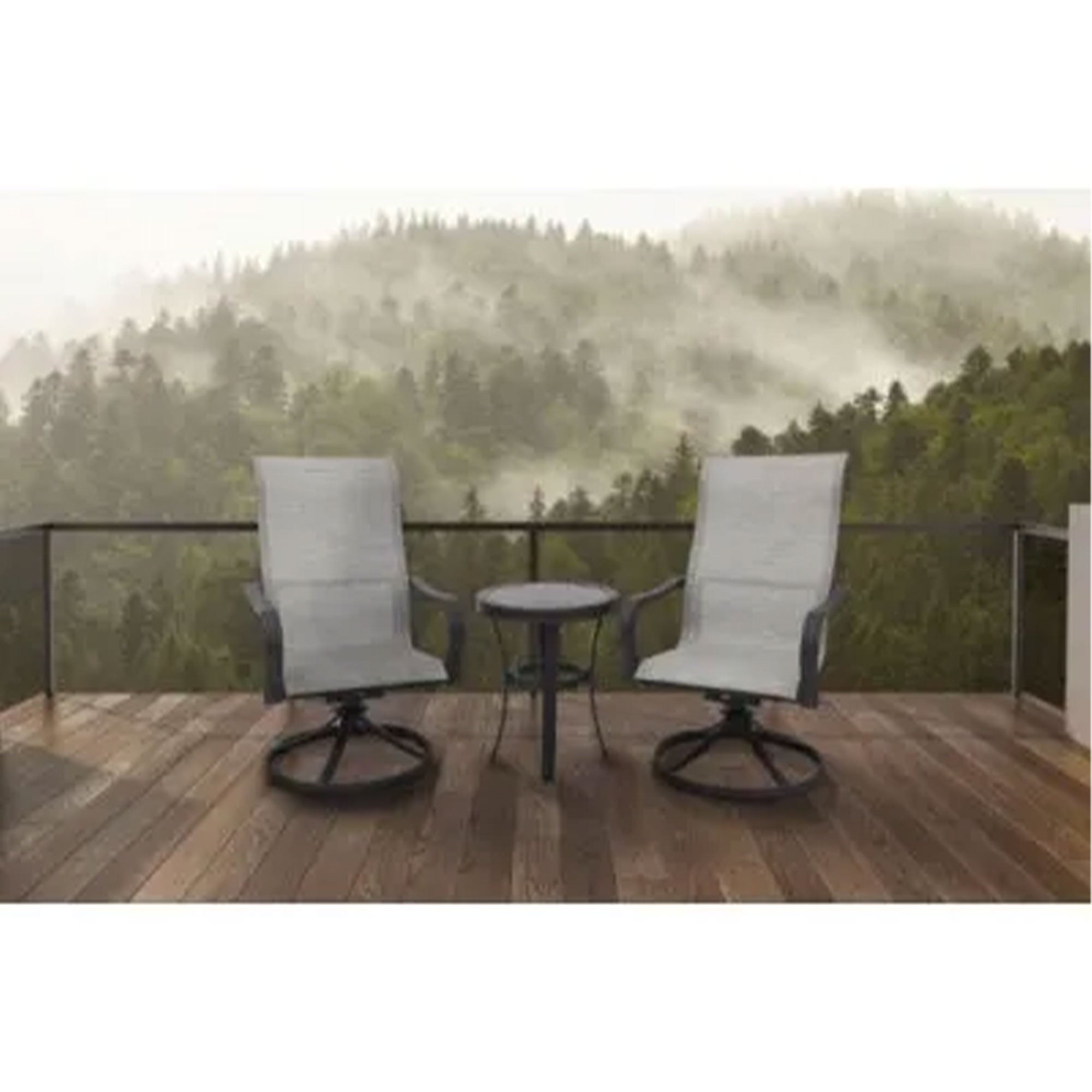Four Seasons Courtyard 3pc Aluminum Bistro Set w/Swivel Rockers (Open Box) - VMInnovations
