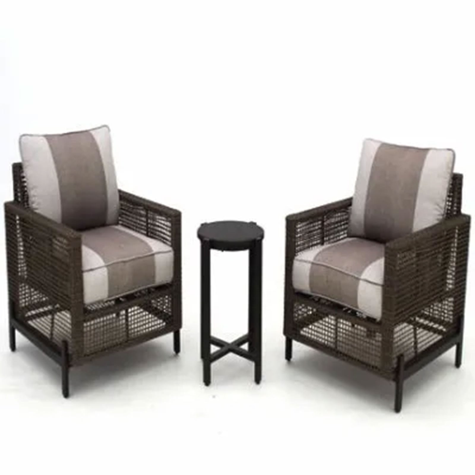 Four Seasons Courtyard Radde 3 Piece Woven Wicker Deep Seating Chat Set, Beige - VMInnovations
