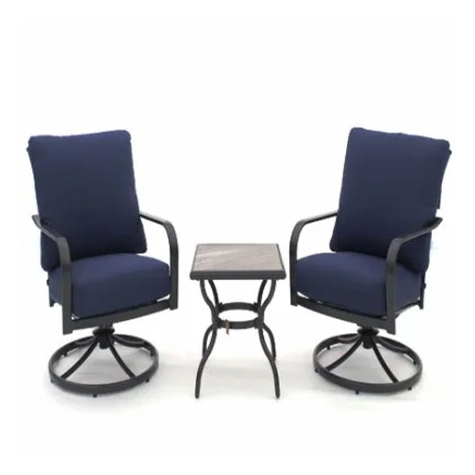 Four Seasons Courtyard Brookfield 3pc Deep Seating Patio Set, Navy (Open Box) - VMInnovations