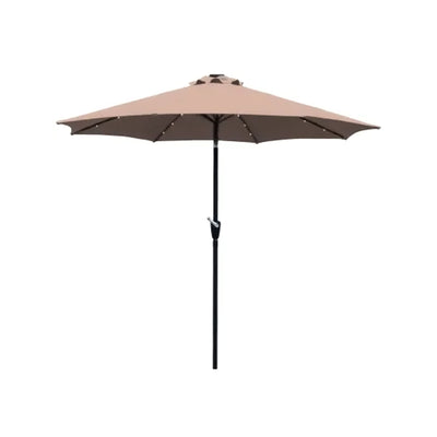 Four Seasons Courtyard 9’ Polyester Patio Market Umbrella with Steel Pole, Beige - VMInnovations