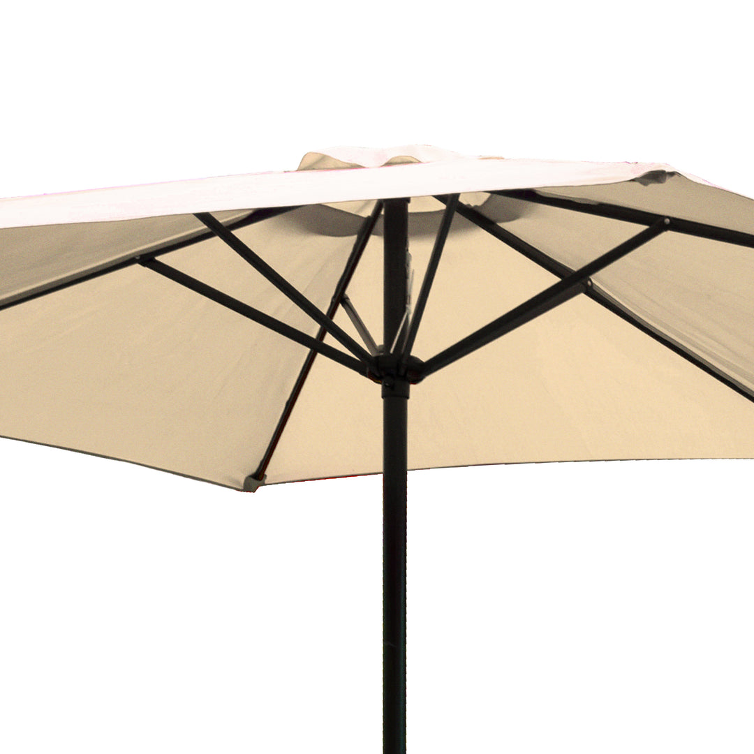 Four Seasons Courtyard 9’ Polyester Patio Umbrella w/Steel Pole, Beige(Open Box) - VMInnovations