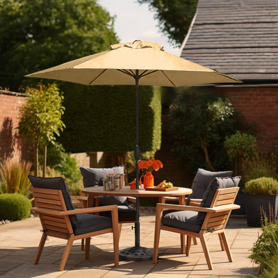 Four Seasons Courtyard 9ft Cambridge Umbrella w/Push Button Tilt (Open Box) - VMInnovations