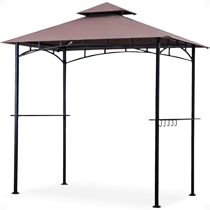 Four Seasons Courtyard Gazebo w/LED Lights & Powder Coated Frame,Brown(Open Box) - VMInnovations