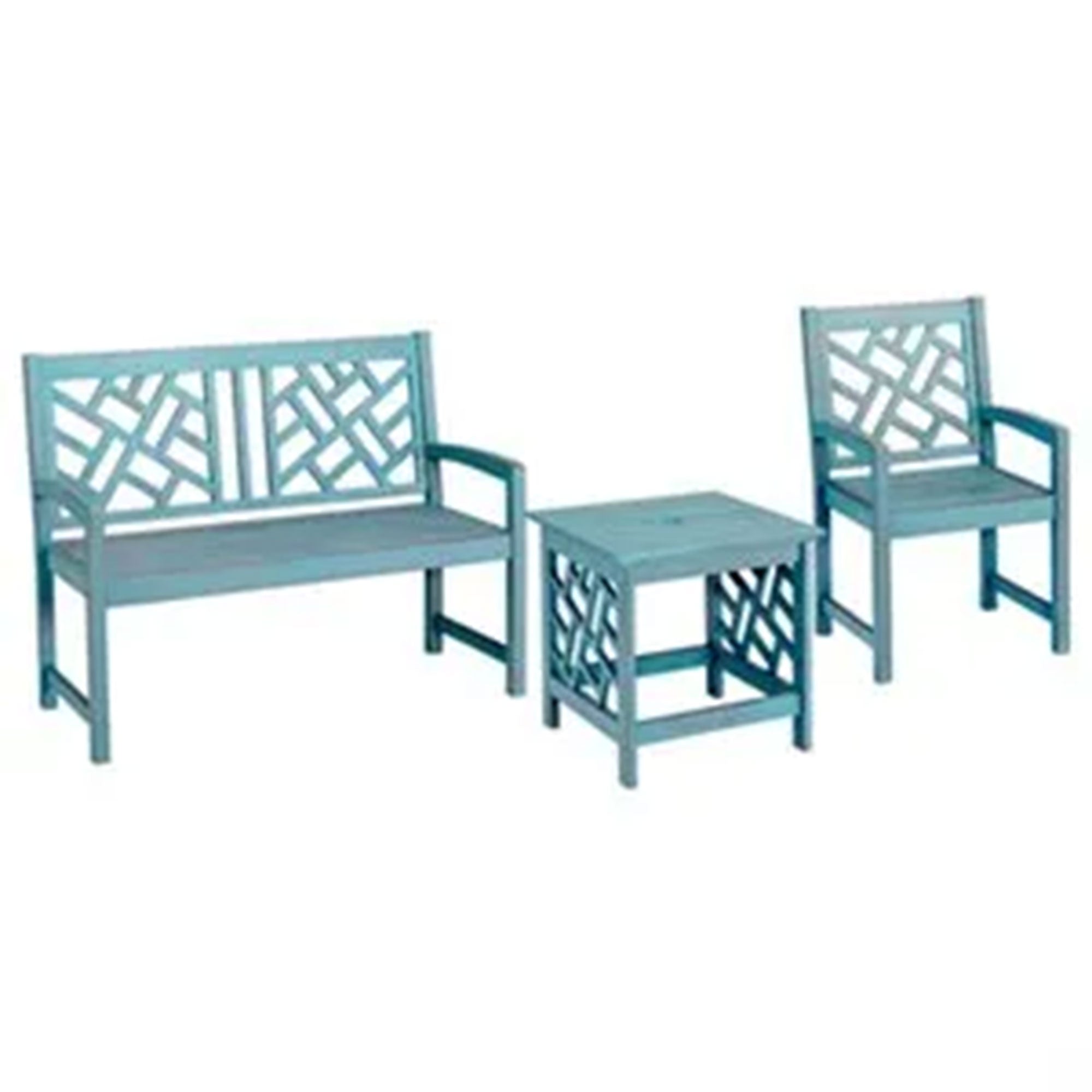 Four Seasons Courtyard Distressed 22” Hardwood Portland Patio Arm Chair, Blue - VMInnovations