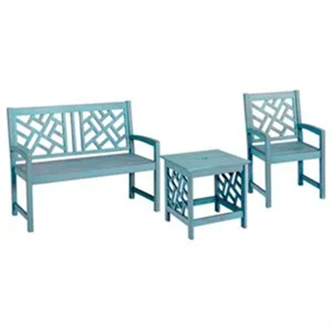 Four Seasons Courtyard 22” Hardwood Portland Patio Arm Chair, Blue (Open Box) - VMInnovations