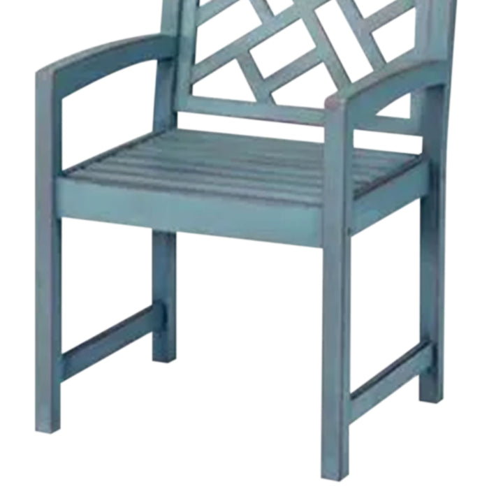 Four Seasons Courtyard Distressed 22” Hardwood Portland Patio Arm Chair, Blue