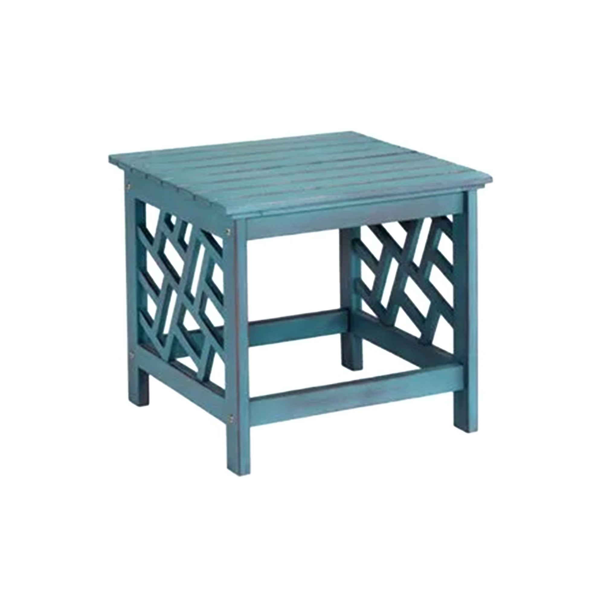 Four Seasons Courtyard 18 Inch Distressed Hardwood Portland Patio End Table - VMInnovations