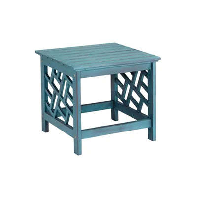 Four Seasons Courtyard 18 Inch Distressed Hardwood Portland Patio End Table - VMInnovations