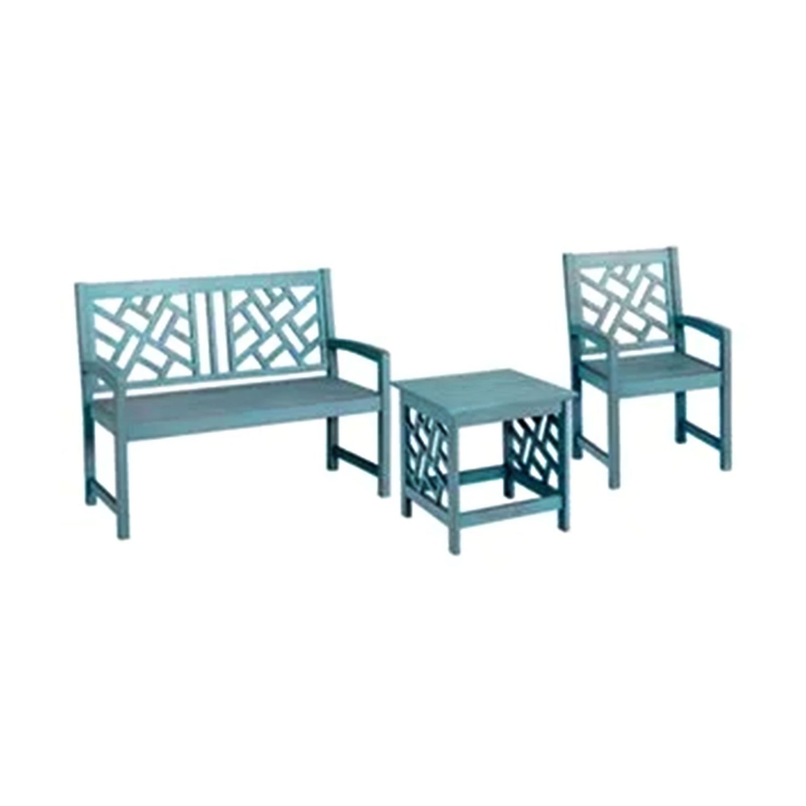 Four Seasons Courtyard 18" Distressed Hardwood Portland Patio End Table (Used) - VMInnovations