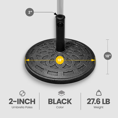 Four Seasons Courtyard 18" Umbrella Base Fits Up To 2" Pole, Black (Used) - VMInnovations