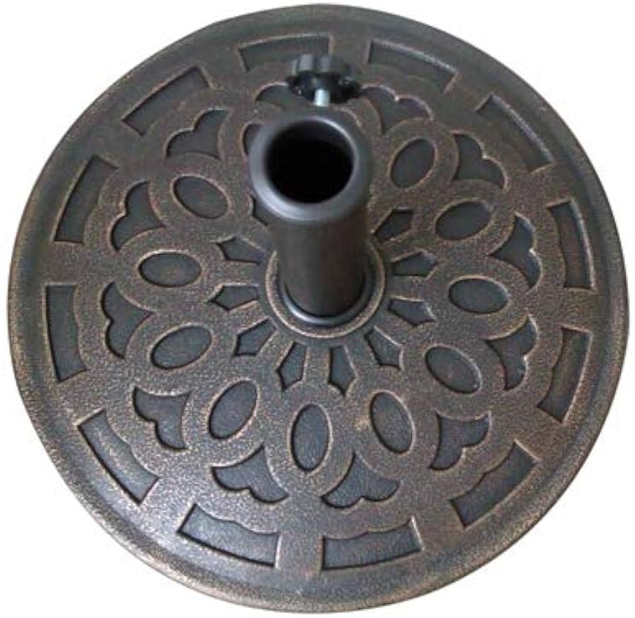Four Seasons Courtyard 18" Umbrella Pole Base Fits Up To 2" Pole, Bronze (Used)