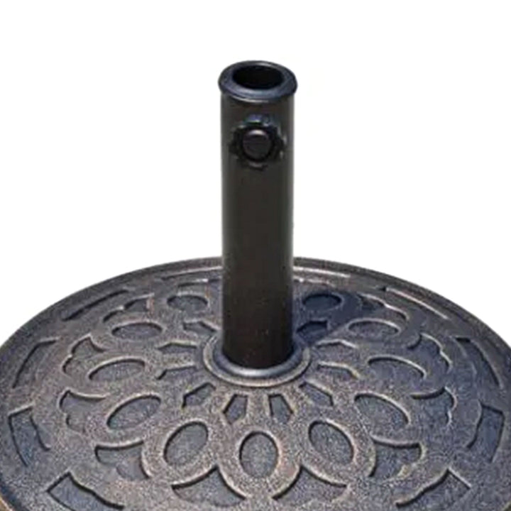 Four Seasons Courtyard 18" Umbrella Pole Base Fits Up To 2" Pole, Bronze (Used)