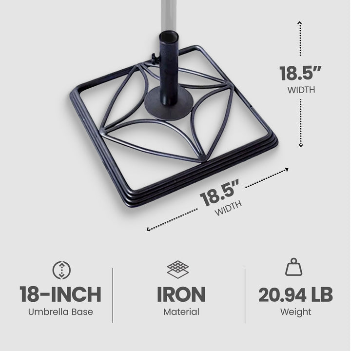 Four Seasons Courtyard 18.5" Heavy Iron E Coated Umbrella Base (Open Box) - VMInnovations