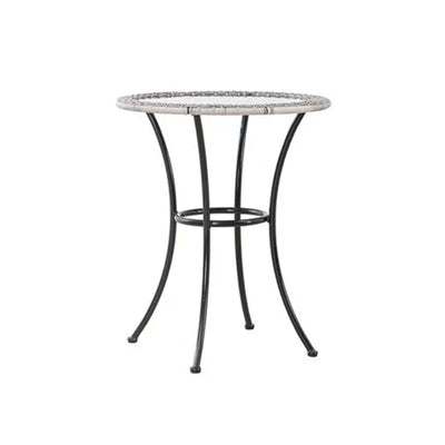 Four Seasons Courtyard 24" Wicker Modern Bistro Patio Table, Gray (Open Box) - VMInnovations