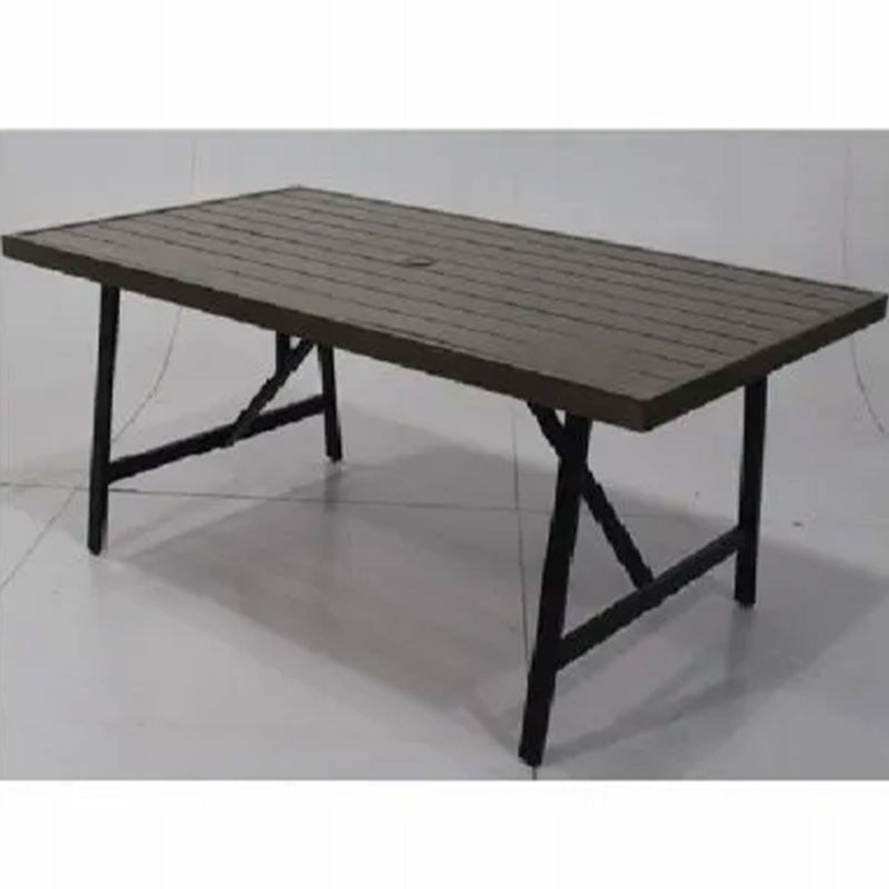 Four Seasons 2 Tone Aluminum Eastport Slat Top Patio Dining Table (Used)