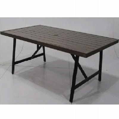 Four Seasons Courtyard 2 Tone Aluminum Slat Top Patio Dining Table (Open Box) - VMInnovations