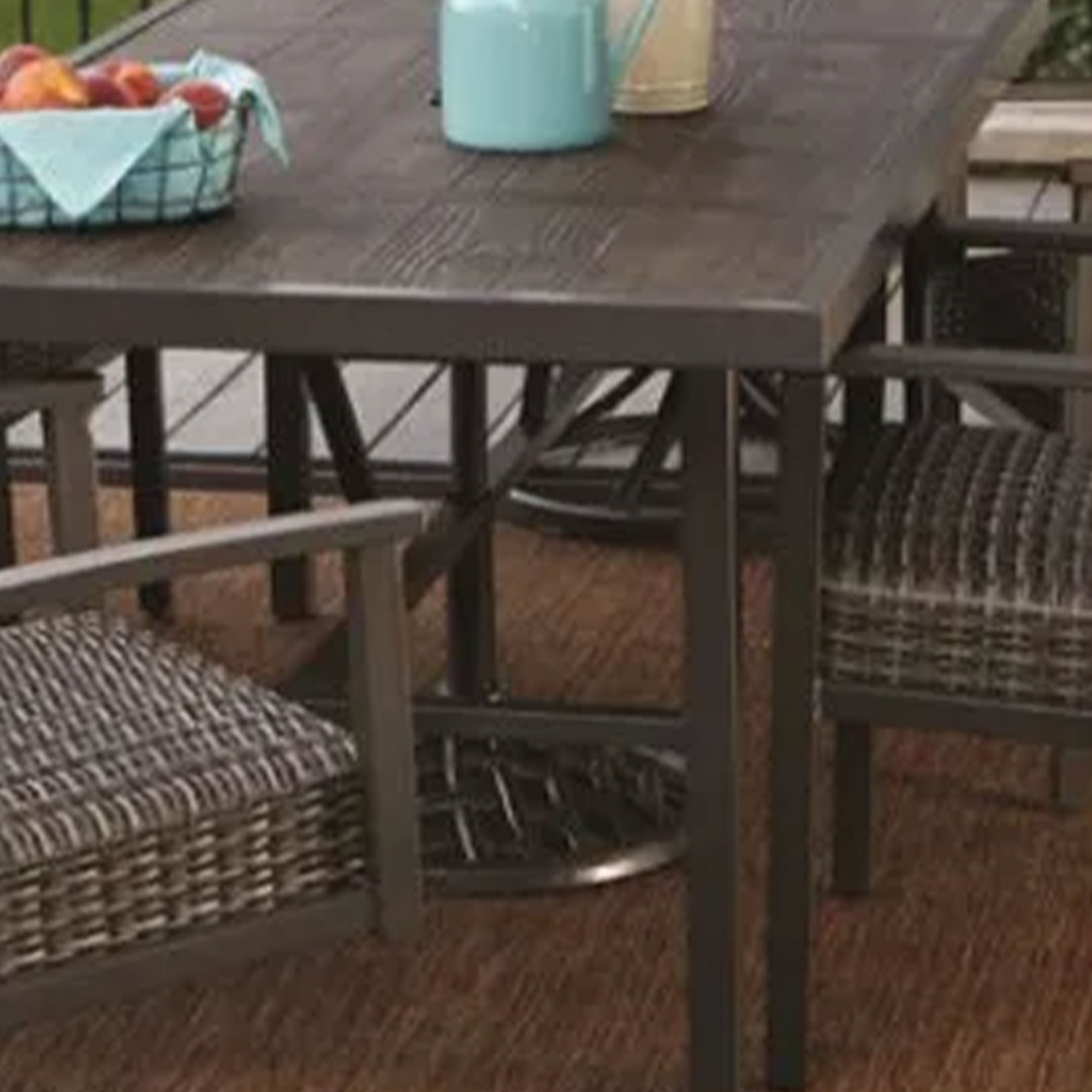 Four Seasons Courtyard Nantucket 40 x 72 Inch All Weather Patio Dining Table - VMInnovations