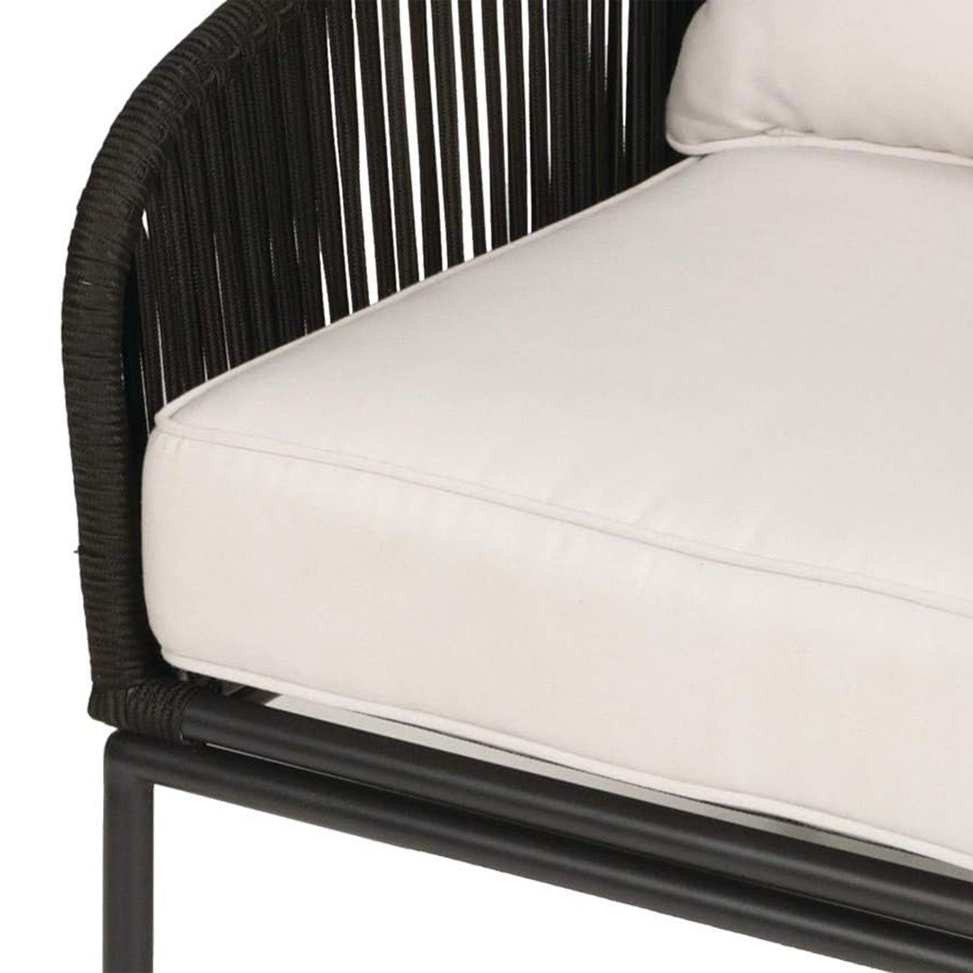 Four Seasons Courtyard 3pc Chat Set with Woven Rope Design, Black (Open Box) - VMInnovations