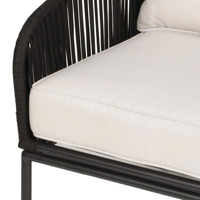 Four Seasons Courtyard 3pc Chat Set with Woven Rope Design, Black (Open Box) - VMInnovations
