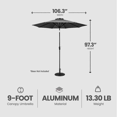 Four Seasons Courtyard 9ft Olefin Fabric Belmont Market Umbrella, Navy(Open Box) - VMInnovations