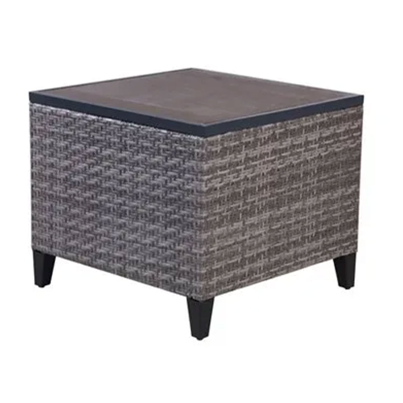 Four Seasons Courtyard Serronova Faux Wood Top Aluminum Side Table, Light Gray - VMInnovations