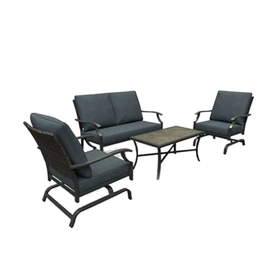 Four Seasons Courtyard Belmont 4 Piece Collection w/Rockers, Table & Loveseat - VMInnovations