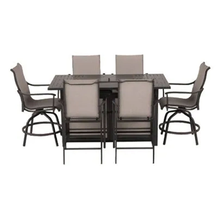 Four Seasons Courtyard Manhattan 6 Piece Patio Dining Furniture, Gray (Used)