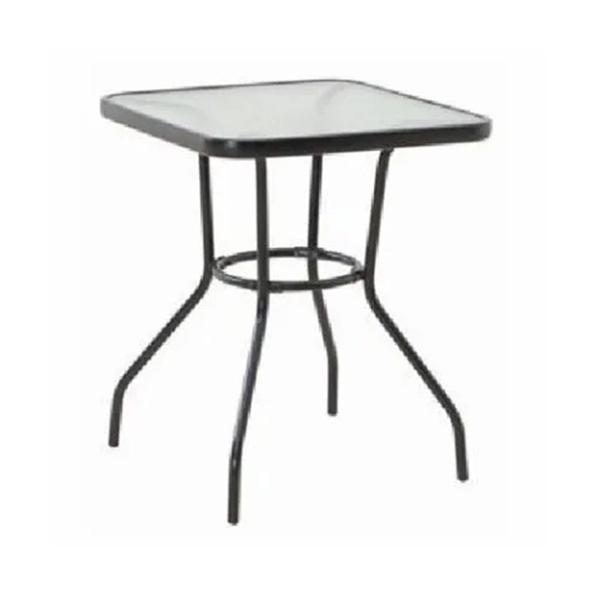 Four Seasons Courtyard Sunny Isles Tempered Glass Top Patio Dining Table, Black - VMInnovations
