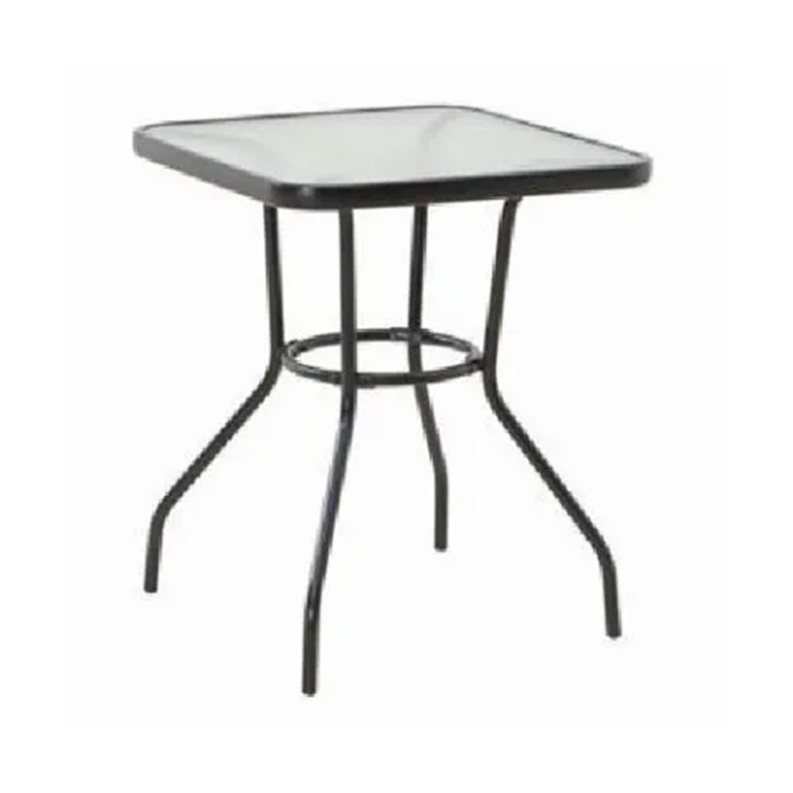 Four Seasons Courtyard Sunny Isles Tempered Glass Top Patio Table, Black (Used) - VMInnovations