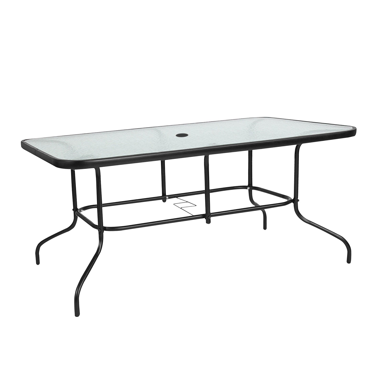 Four Seasons Courtyard Sunny Isle Glass Top Dining Table with Tempered Glass - VMInnovations