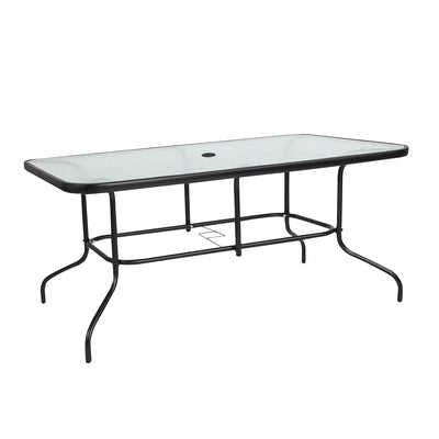 Four Seasons Courtyard Sunny Isle Glass Top Dining Table w/Tempered Glass (Used) - VMInnovations