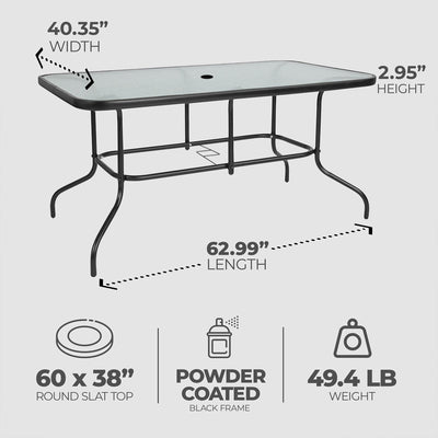 Four Seasons Courtyard Sunny Isle Glass Top Dining Table w/Tempered Glass (Used) - VMInnovations