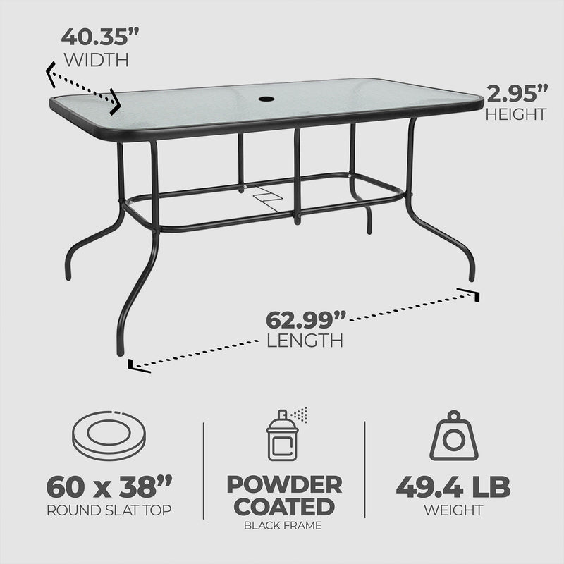 Four Seasons Courtyard Sunny Isle Glass Top Dining Table w/Tempered Glass (Used)