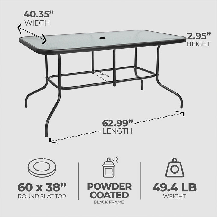 Four Seasons Courtyard Glass Top Dining Table w/Tempered Glass (Open Box) - VMInnovations