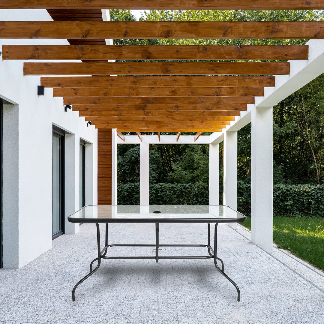 Four Seasons Courtyard Glass Top Dining Table w/Tempered Glass (Open Box) - VMInnovations