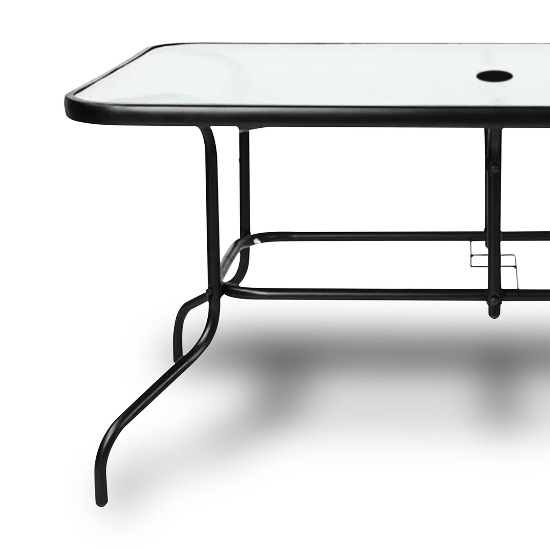 Four Seasons Courtyard Sunny Isle Glass Top Dining Table w/Tempered Glass (Used) - VMInnovations