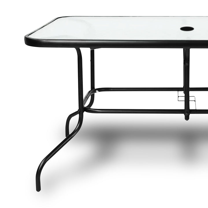 Four Seasons Courtyard Sunny Isle Glass Top Dining Table w/Tempered Glass (Used) - VMInnovations