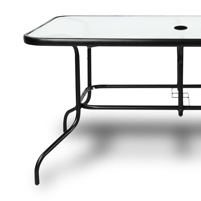 Four Seasons Courtyard Sunny Isle Glass Top Dining Table w/Tempered Glass (Used) - VMInnovations