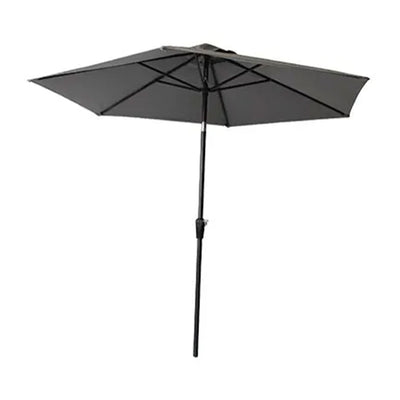 Four Seasons Courtyard 9' Round Sling Fabric Campton Hills Market Umbrella, Gray - VMInnovations