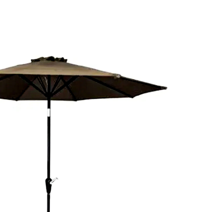 Four Seasons Courtyard 9 Foot Round Olefin Fabric Belmont Market Umbrella, Taupe