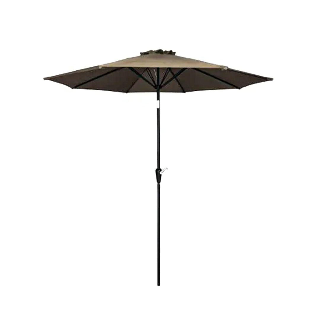 Four Seasons Courtyard 9 Foot Round Olefin Fabric Belmont Market Umbrella, Taupe