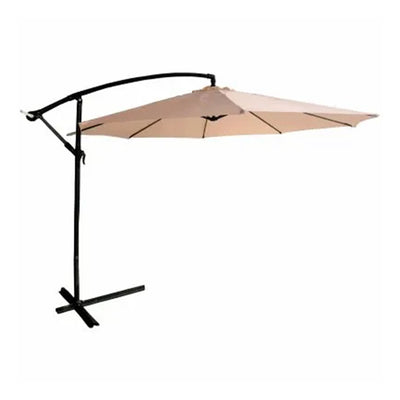 Four Seasons Courtyard 11.5 Ft Shaped Offset Patio Umbrella, Beige (Open Box) - VMInnovations
