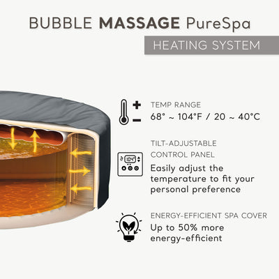 Intex 4 Person Bubble Massage Inflatable Hot Tub Spa Set, Sahara Tan (Open Box)