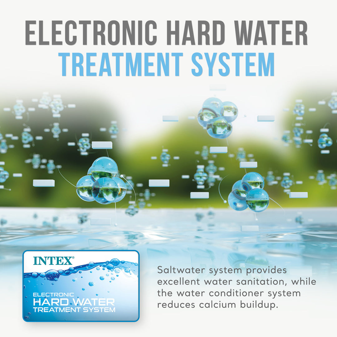 Intex 4 Person Bubble Massage Inflatable Hot Tub Spa Set, Sahara Tan (Open Box)