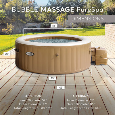 Intex PureSpa 6 Person Bubble Massage Inflatable Hot Tub Spa Set, Sahara Tan (For Parts) - VMInnovations