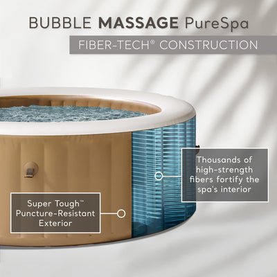 Intex PureSpa 6 Person Bubble Massage Inflatable Hot Tub Spa Set, Sahara Tan (For Parts) - VMInnovations