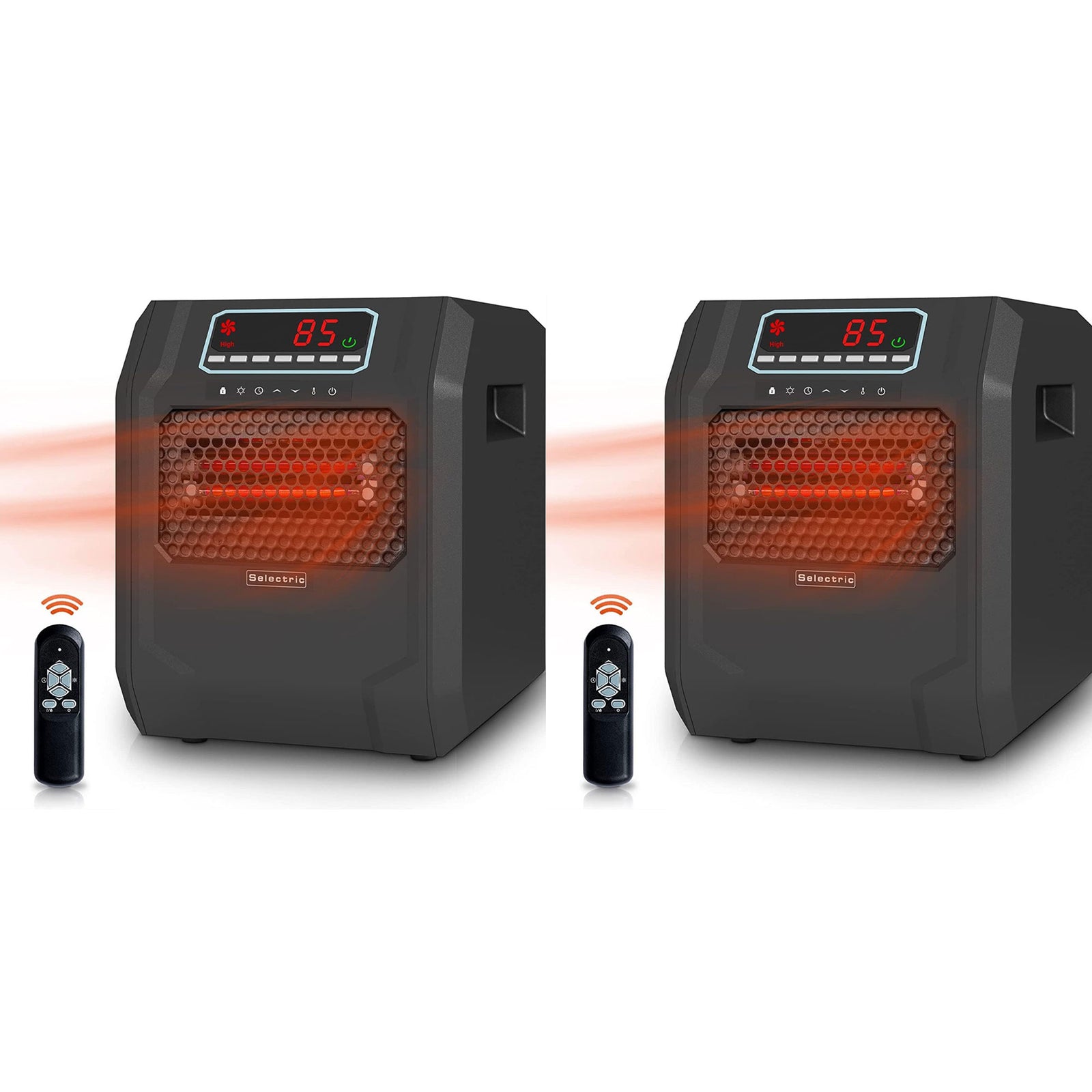 VOLTORB Portable Electric Space Heater w/Remote Control & Fan Only Mode (2 Pack) - VMInnovations