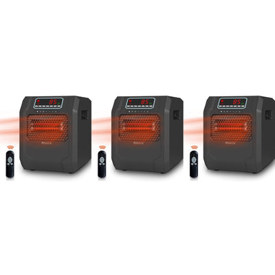 VOLTORB Portable Electric Space Heater w/Remote Control & Fan Only Mode (3 Pack) - VMInnovations
